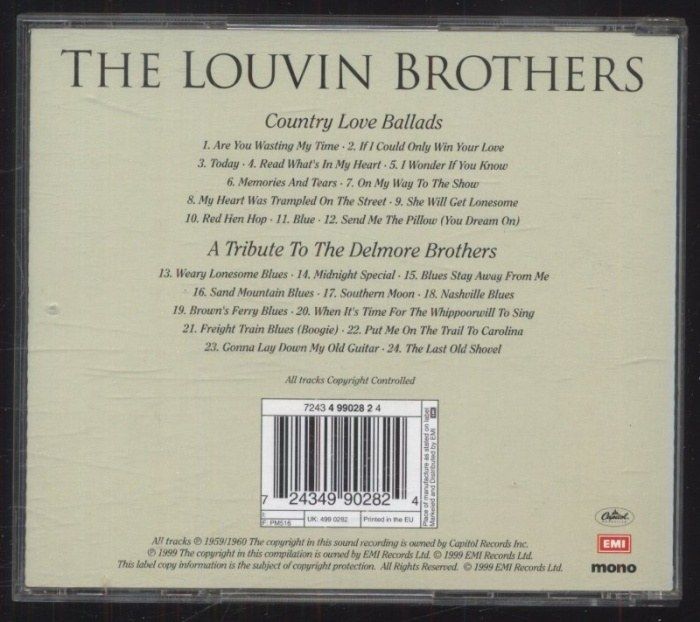 The Louvin Brothers - Country Love Ballads / A Tribute To The Delmore Brothers (CD)