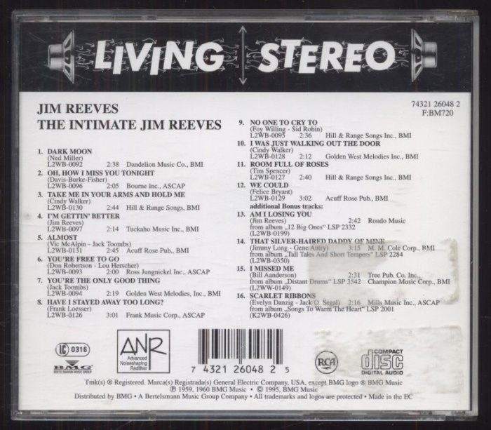 Jim Reeves - The Intimate Jim Reeves (CD)