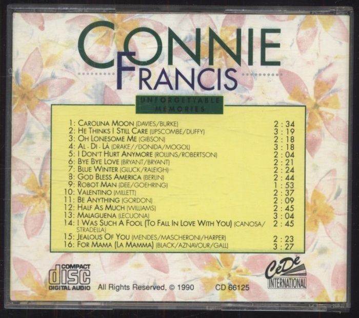 Connie Francis - Unforgettable Memories (CD)