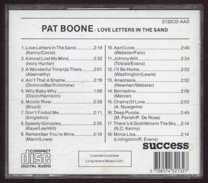 Pat Boone - Love Letters In The Sand (CD)