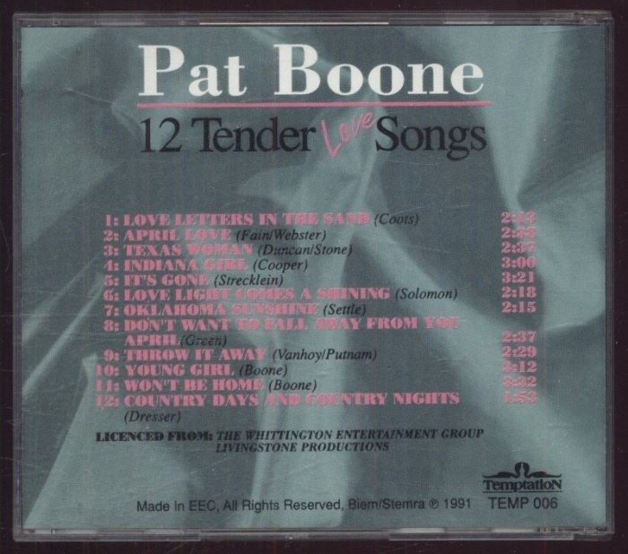 Pat Boone - 12 Tender Love Songs (CD)