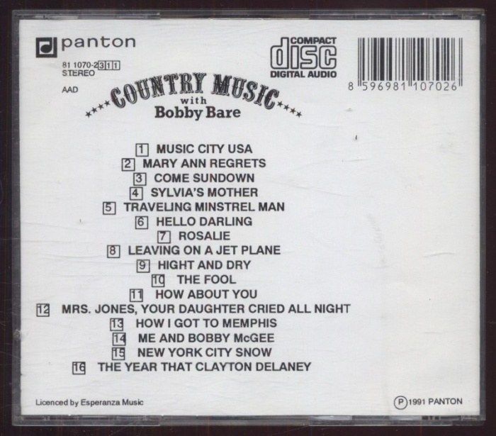 Bobby Bare - Country Music With Bobby Bare (CD)