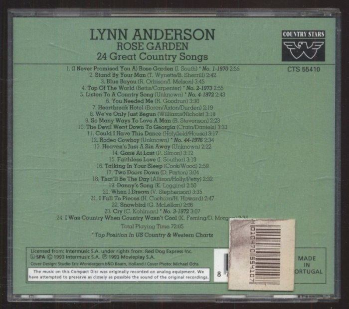 Lynn Anderson - Rose Garden - 24 Great Country Songs (CD)