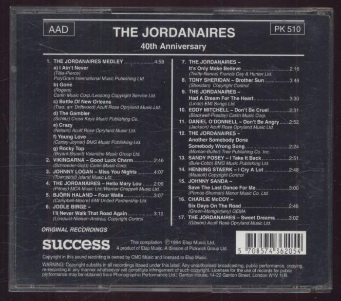 The Jordanaires - 40th Anniversary (CD)