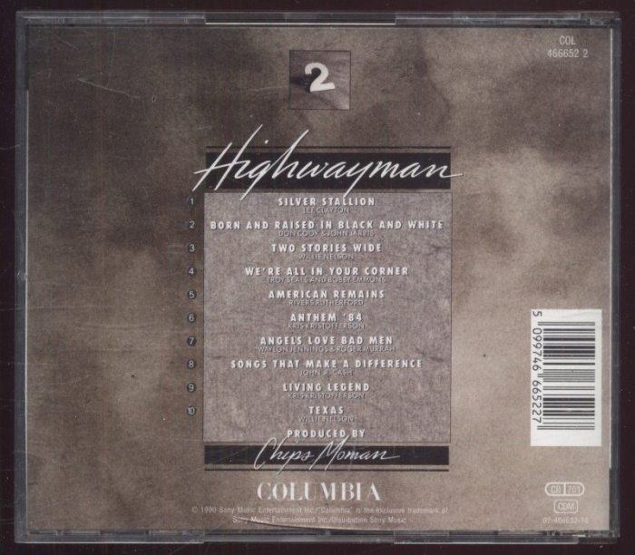 Waylon Jennings, Willie Nelson, Johnny Cash, Kris Kristofferson - Highwayman 2 (CD)