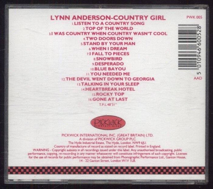 Lynn Anderson - Country Girl (CD)