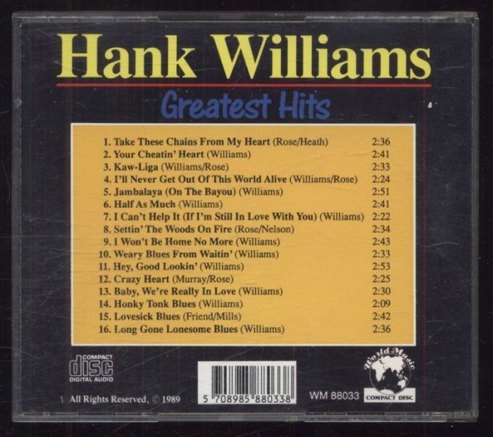 Hank Williams - Greatest Hits (CD)