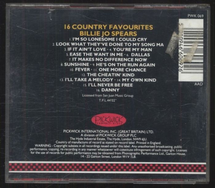 Billie Jo Spears - 16 Country Favourites (CD)