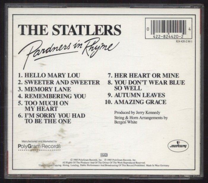 The Statler Brothers - Pardners In Rhyme (CD)