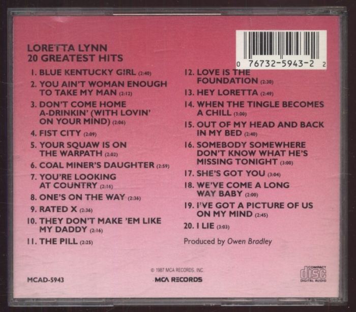 Loretta Lynn - 20 Greatest Hits (CD)
