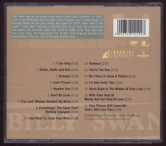 Billy Swan - The Best Of Billy Swan (CD)