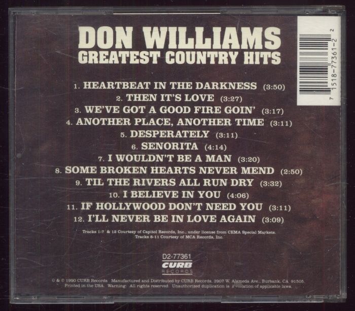 Don Williams - Greatest Country Hits (CD)
