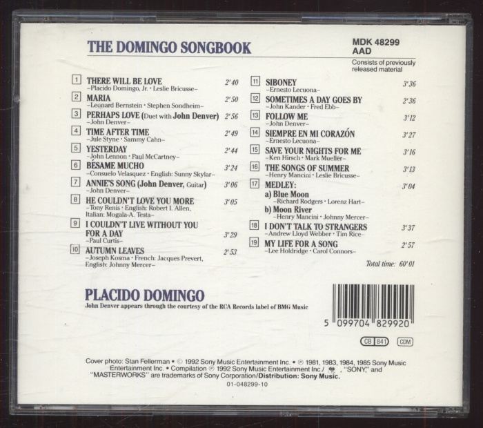 Placido Domingo - The Domingo Songbook (CD)