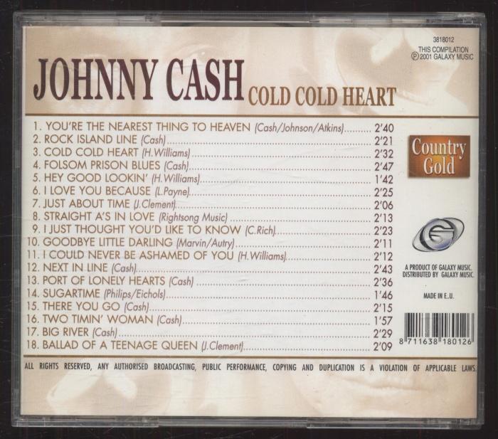 Johnny Cash - Cold Cold Heart (CD)