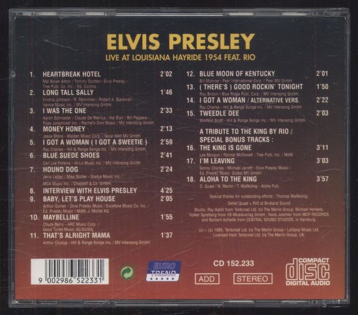 Elvis Presley - Live From The Lousiana Hay Ride 1954 (CD)