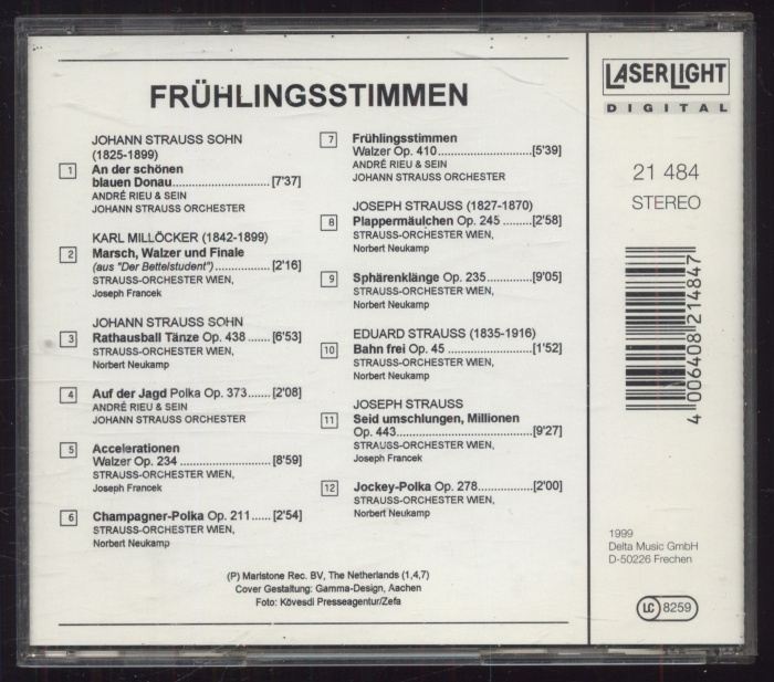 Joseph Francek & Sein Strauss-Orchester Wien - André Rieu & Sein Johann Strauss Orchester - Frühlingsstimmen (CD)
