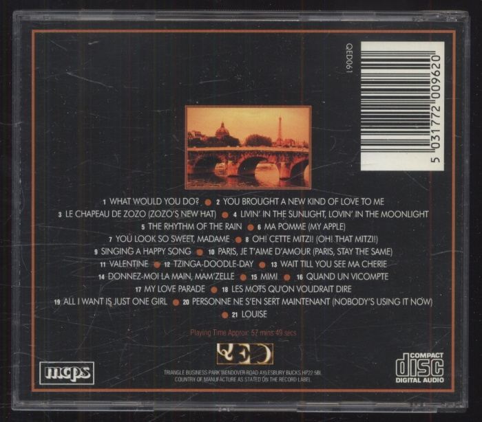Maurice Chevalier - Maurice Chevalier's Paris (CD)