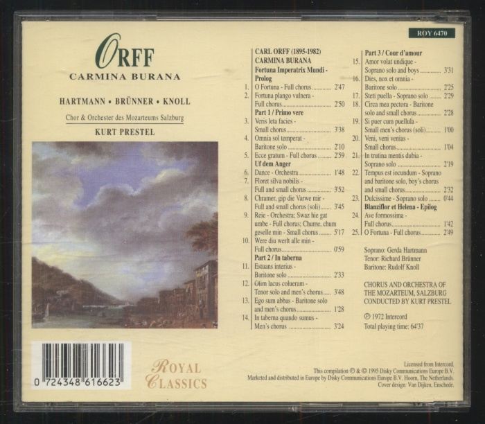 Carl Orff - Carmina Burana - Cantiones For Solos, Choir & Orchestra (CD)