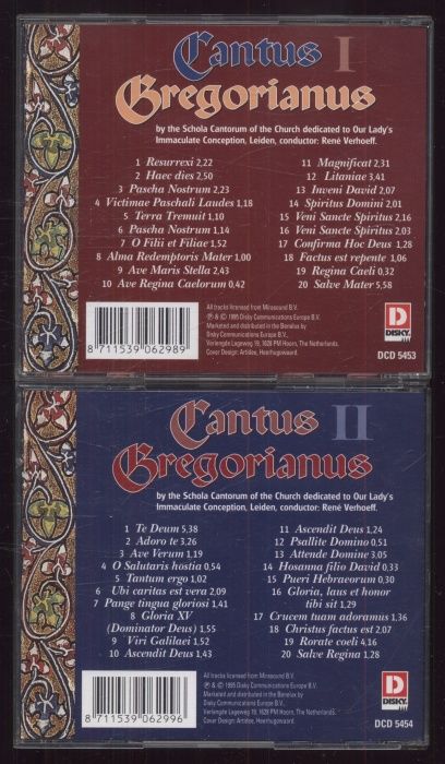Schola Cantorum Leiden - Cantus Gregorianus I a II (2CD)