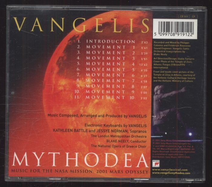 Vangelis - Mythodea (Music For The NASA Mission: 2001 Mars Odyssey) (CD)