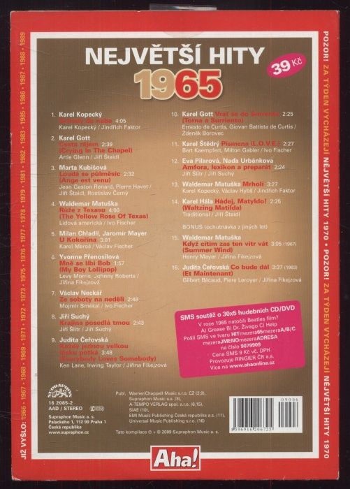 Various - Najvětší hity 1965 (CD)