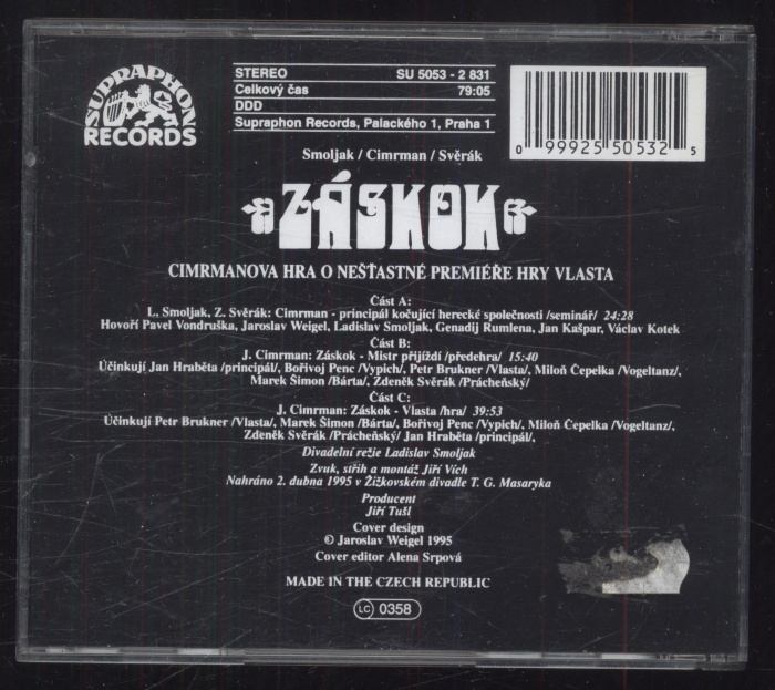 Smoljak / Cimrman / Svěrák - Záskok (CD)