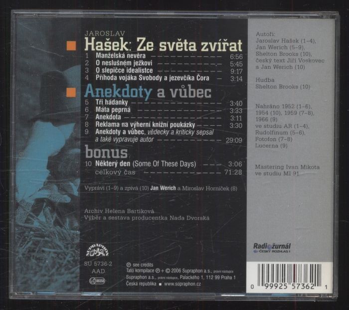 Jaroslav Hašek - Ze světa zvířat / Anekdoty a vůbec (CD)