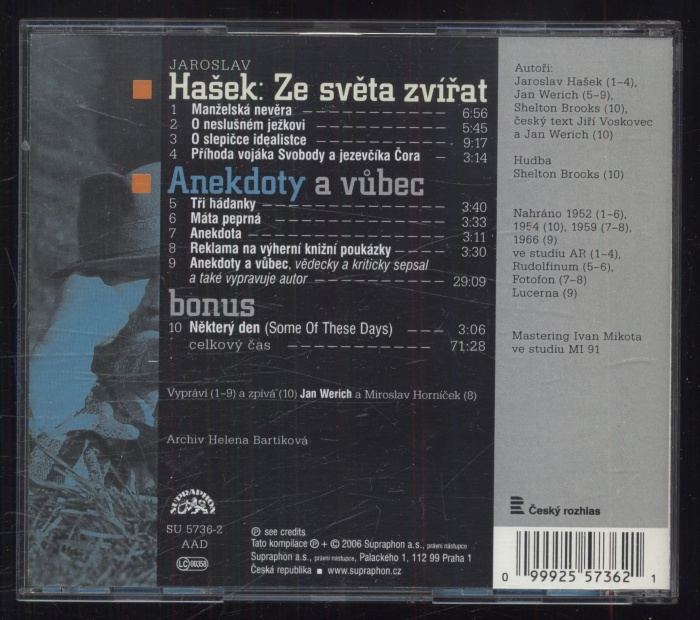 Jaroslav Hašek - Ze světa zvířat / Anekdoty a vůbec (CD)