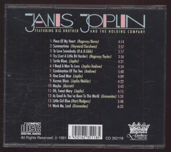 Janis Joplin Featuring Big Brother & The Holding Company - Janis Joplin Featuring Big Brother And The Holding Company (CD)