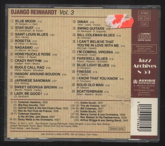 Django Reinhardt - Django Reinhardt & His American Friends Vol. 3 (CD)
