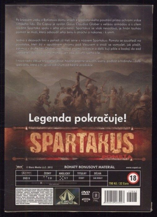 Spartakus: Pomsta - Sezóna 3, díly 1-10 + bonusy (4DVD)