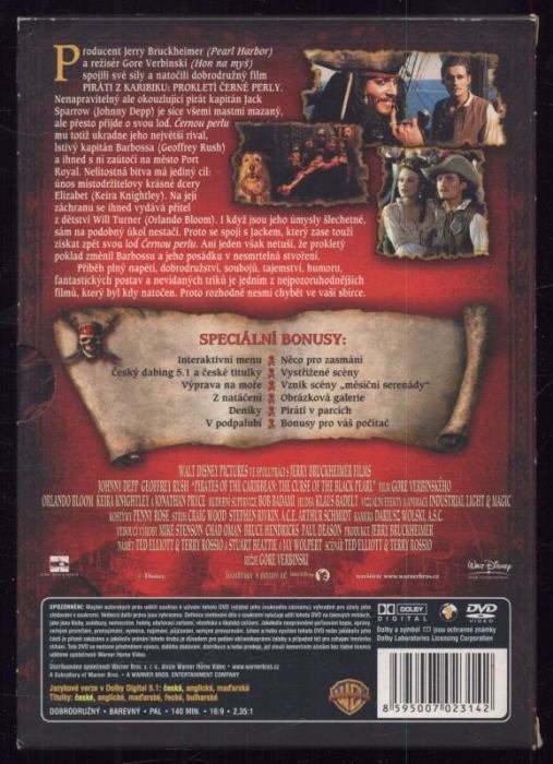 Piráti z Karibiku: Piráti Černé perly (2DVD) - sběratelská edice