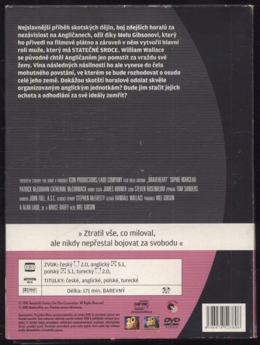 Statečné srdce /Braveheart/ (DVD)