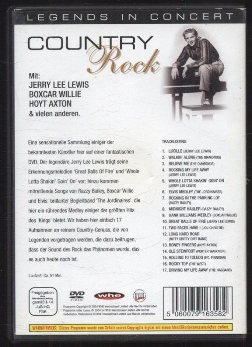 Legends in Concert - Country Rock mit: Jerry Lee Lewis, Boxcar Willie, Hoyt Axton (DVD)