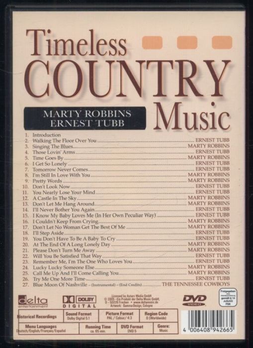 Timeless Country Music : Marty Robbins, Ernest Tubb (DVD)