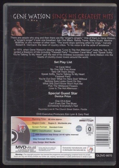 Gene Watson - Gene Watson Sings His Greatest Hits (DVD)
