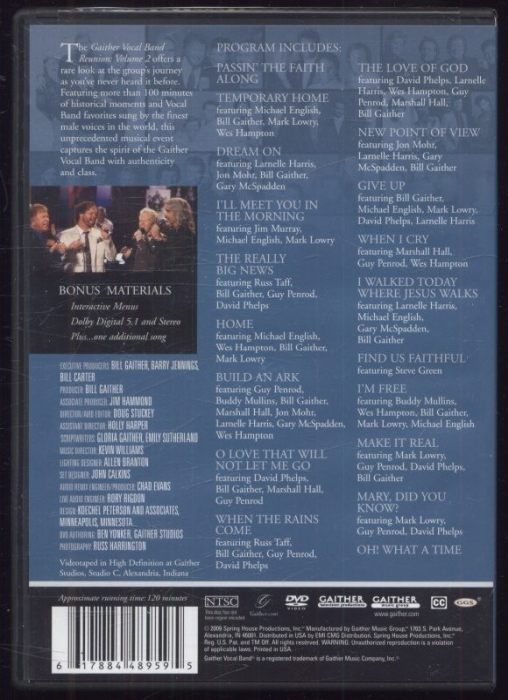 The Gaither Vocal Band - Reunion Volume One + Two (2DVD)