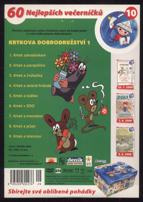 Krtkova dobrodružství 1 - 9 dílů (DVD)