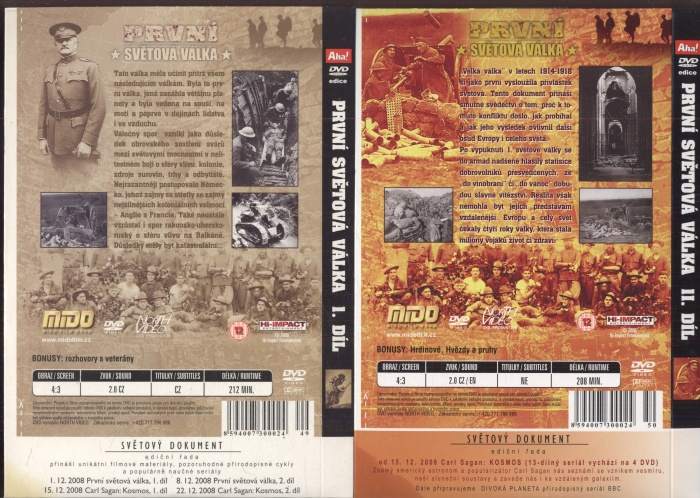 První světová válka - díl I. a II. (2DVD)
