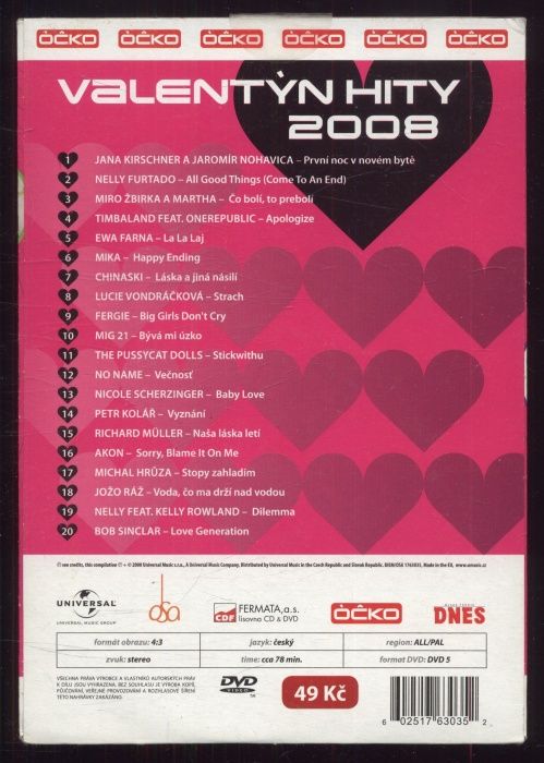 Various - Valentýn Hity 2008 (DVD)