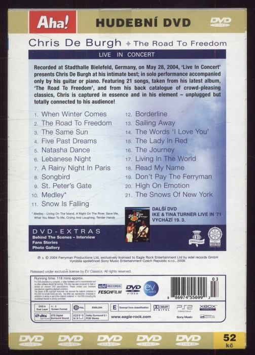 Chris De Burgh - The Road To Freedom - Live In Concert (DVD)