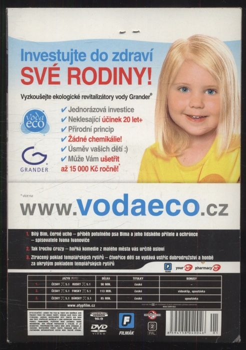Ztracený poklad templářských rytířů / Bílý Bim, černé ucho / Tak trochu crazy (Perly a svině) - edice 3 v 1 (3DVD)