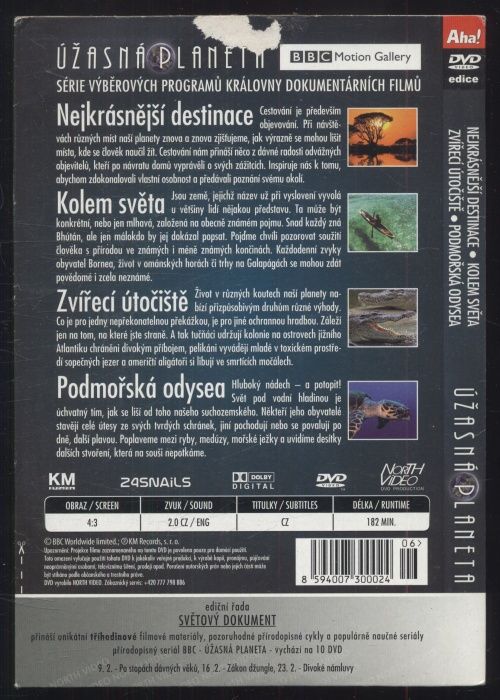 Úžasná planeta - disk 4: Nejkrásnější destinace, Kolem světa, Zvířecí útočiště, Podmořská odysea (DVD)
