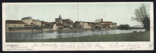 Poděbrady. Panoramatická - skládací - dvoudílná.