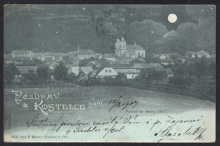 Kostelec nad Orlicí. Pozdrav z Kostelce nad Orlicí. Pohled ze strany jižní.