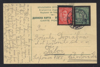 Jugoslávie. Dofrankovaná dopisnice. (dofrankováno Michel 288, 315)