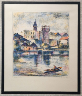 Václav Boukal - Jindřichův Hradec (litografie)