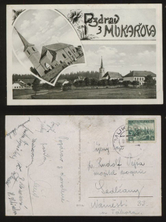 Mukařov. Pozdrav z Mukařova. Koláž.