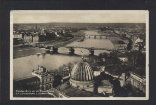 Dresden. Blick von der Frauenkirche auf Carolabrücke u. Albertbrücke