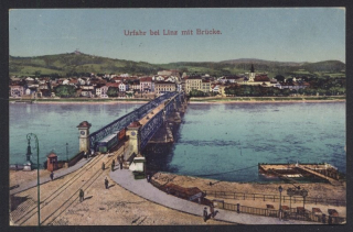 Linec. Urfahr bei Linz mit Brücke